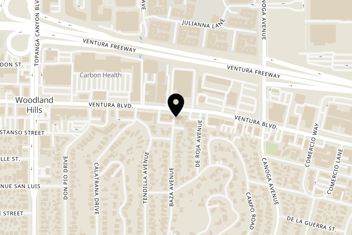 Map showing the location of Restaurant Tatsuki on 21630 Ventura Blvd in Woodland Hills